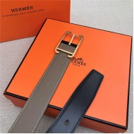 Hermes Society 32 reversible belt Epsom Grey High