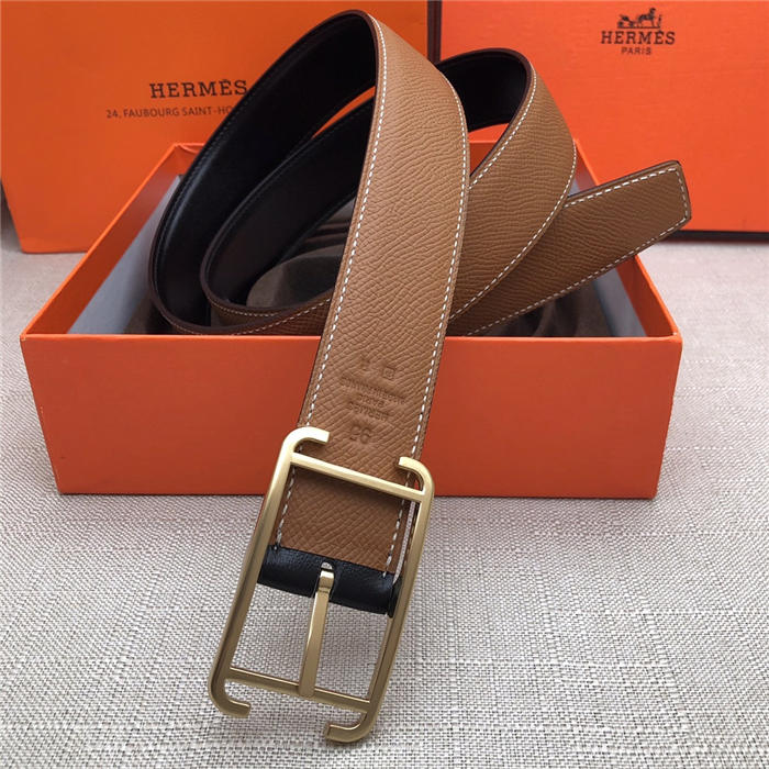 Hermes Society 32 reversible belt Epsom Camel High