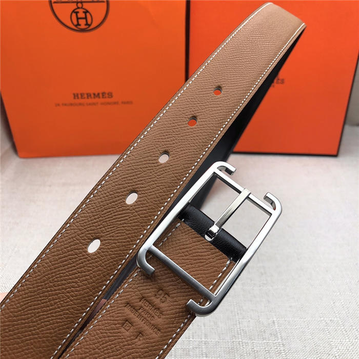 Hermes Society 32 reversible belt Epsom Camel High