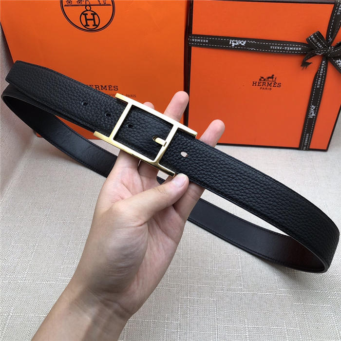 Hermes Quentin reversible belt 32 mm Togo Black High