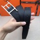 Hermes Quentin reversible belt 32 mm Togo Black High