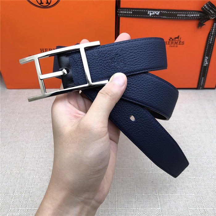 Hermes Quentin reversible belt 32 mm Togo Navy High