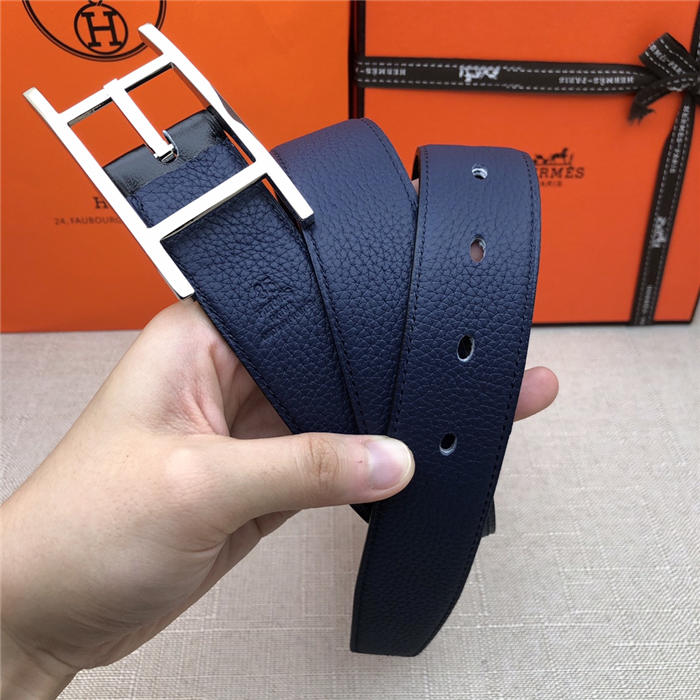 Hermes Quentin reversible belt 32 mm Togo Navy High