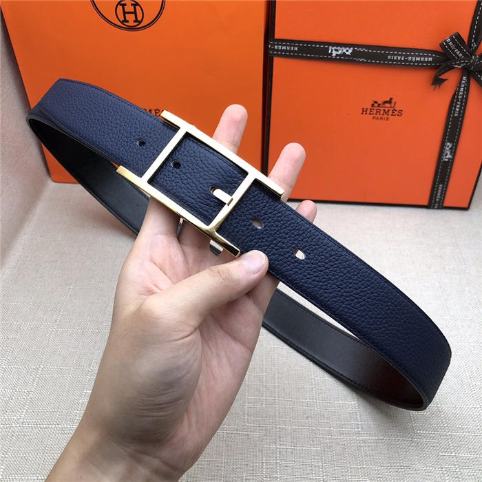 Hermes Quentin reversible belt 32 mm Togo Navy High