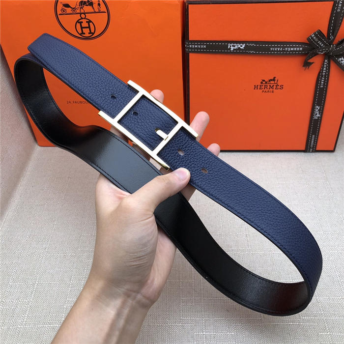 Hermes Quentin reversible belt 32 mm Togo Navy High