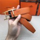 Hermes Quentin reversible belt 32 mm Togo Orange High