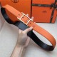 Hermes Quentin reversible belt 32 mm Togo Orange High