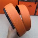 Hermes Quentin reversible belt 32 mm Togo Orange High