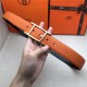 Hermes Quentin reversible belt 32 mm Togo Orange High