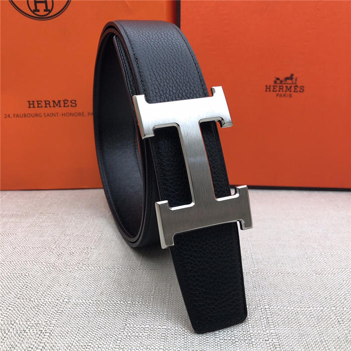 Hermes H belt buckle & reversible strap 32/38 mm Togo Black High