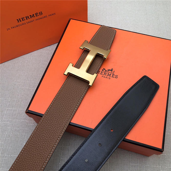 Hermes H belt buckle & reversible strap 32/38 mm Togo Camel High