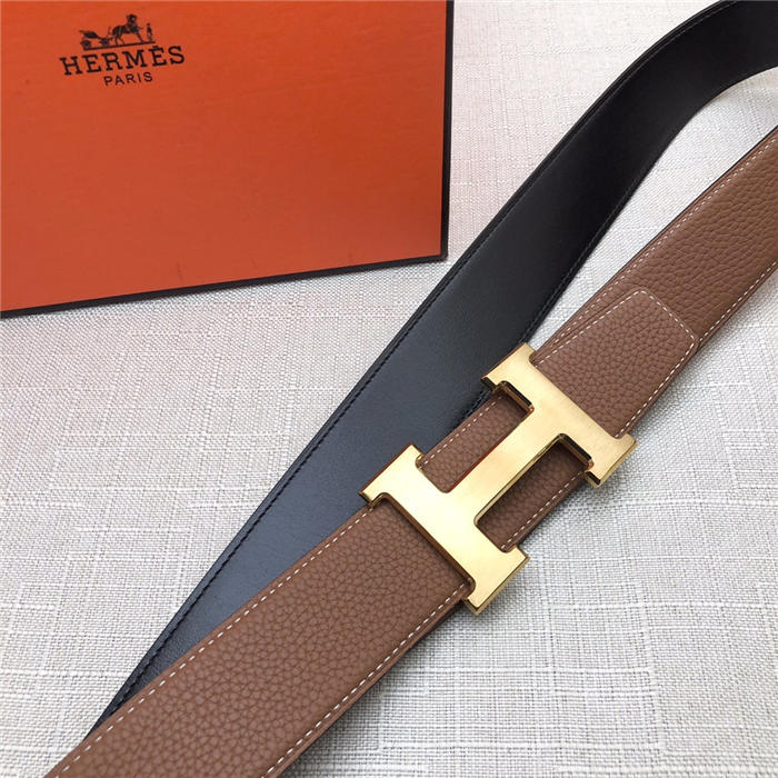 Hermes H belt buckle & reversible strap 32/38 mm Togo Camel High