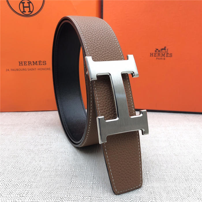 Hermes H belt buckle & reversible strap 32/38 mm Togo Camel High