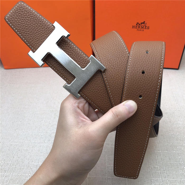 Hermes H belt buckle & reversible strap 32/38 mm Togo Camel High