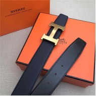 Hermes H belt buckle & reversible strap 32/38 mm Togo Navy High