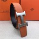 Hermes H belt buckle & reversible strap 32/38 mm Togo Orange High