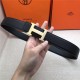 Hermes H belt buckle & reversible strap 32 mm Epsom Black High