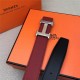 Hermes H belt buckle & reversible strap 32 mm Epsom Wine High