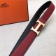 Hermes H belt buckle & reversible strap 32 mm Epsom Wine High