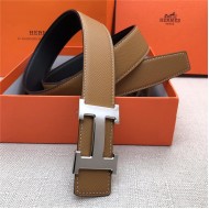 Hermes H belt buckle & reversible strap 32 mm Epsom Camel High