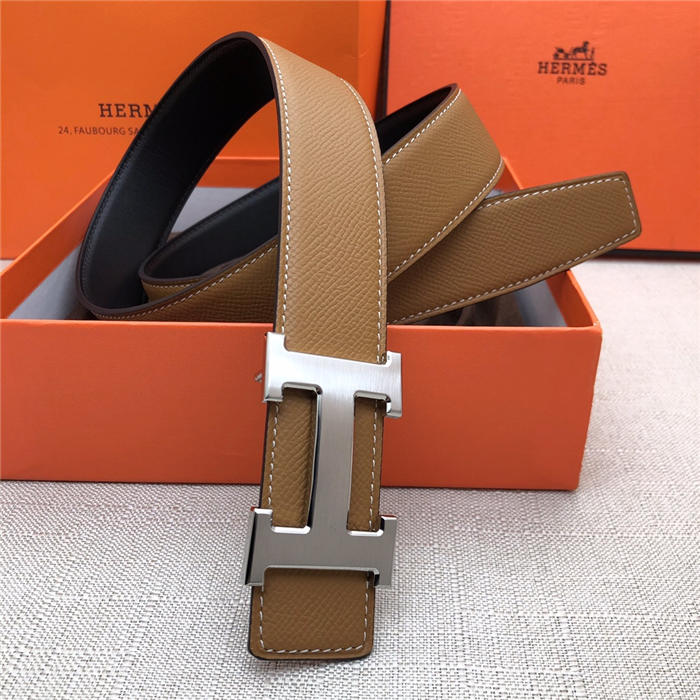 Hermes H belt buckle & reversible strap 32 mm Epsom Camel High