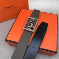 Hermes Carriage reversible Belt 32/38 mm Togo Grey High