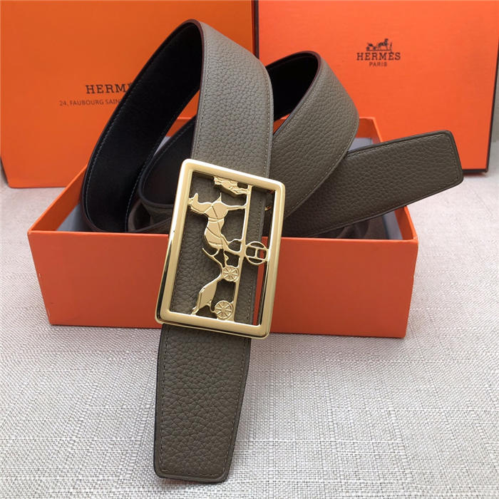 Hermes Carriage reversible Belt 32/38 mm Togo Grey High