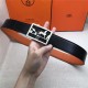 Hermes Carriage reversible Belt 32/38 mm Togo Orange High