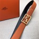 Hermes Carriage reversible Belt 32/38 mm Togo Orange High