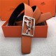 Hermes Carriage reversible Belt 32/38 mm Togo Orange High