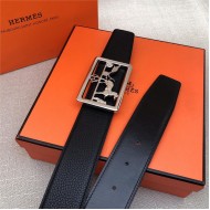 Hermes Carriage reversible Belt 32/38 mm Togo Black High