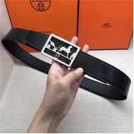 Hermes Carriage reversible Belt 32/38 mm Togo Black High