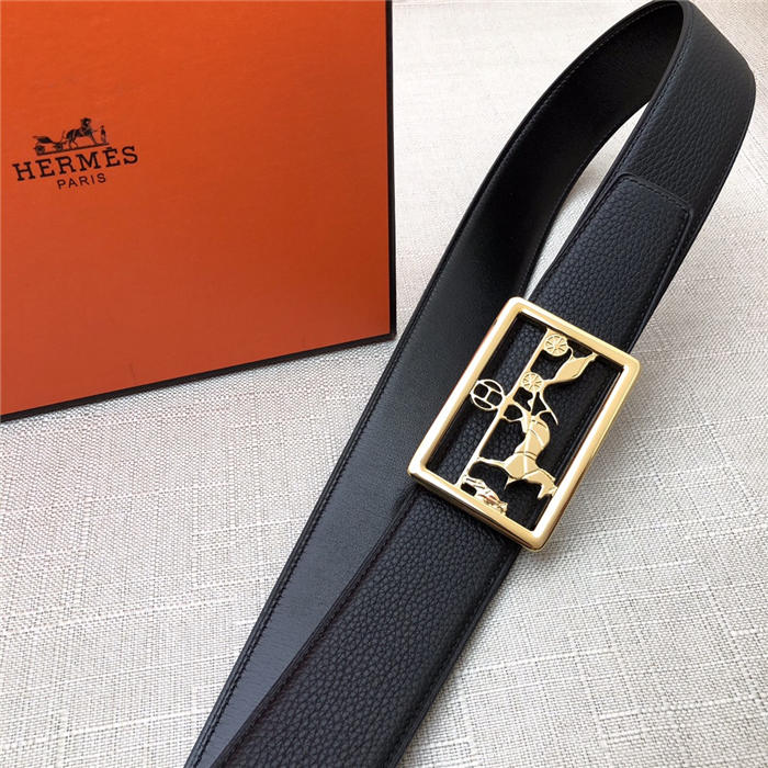 Hermes Carriage reversible Belt 32/38 mm Togo Black High