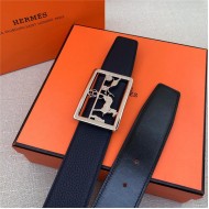 Hermes Carriage reversible Belt 32/38 mm Togo Navy High