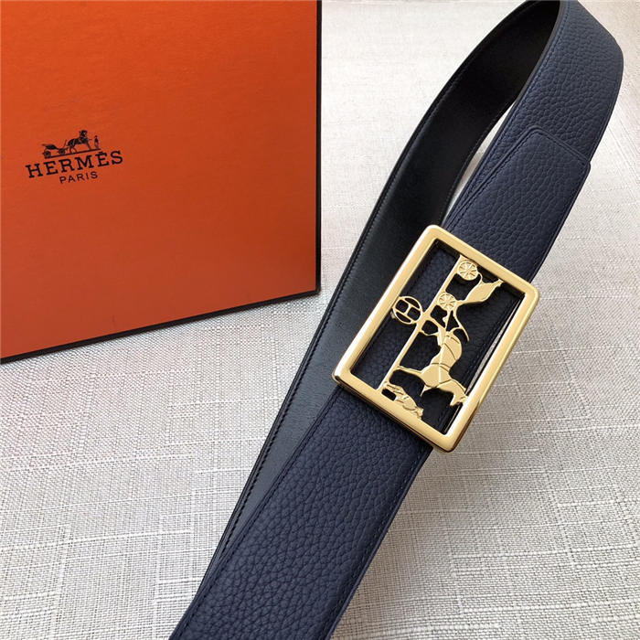 Hermes Carriage reversible Belt 32/38 mm Togo Navy High