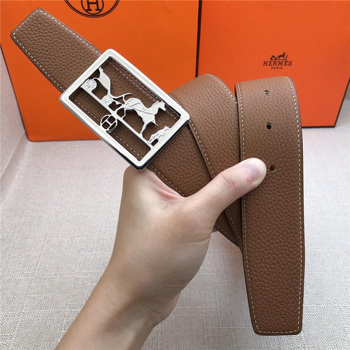 Hermes Carriage reversible Belt 32/38 mm Togo Camel High