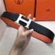 Hermes H belt buckle & reversible strap 38 mm Epsom Orange High