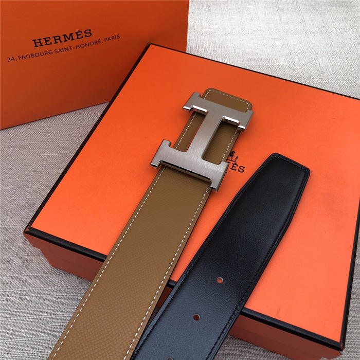 Hermes H belt buckle & reversible strap 38 mm Epsom Camel High