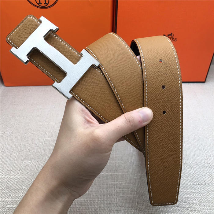 Hermes H belt buckle & reversible strap 38 mm Epsom Camel High