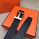 Hermes H belt buckle & reversible strap 38 mm Epsom Black High