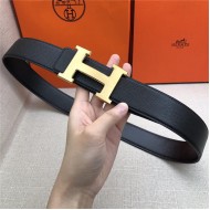 Hermes H belt buckle & reversible strap 38 mm Epsom Black High