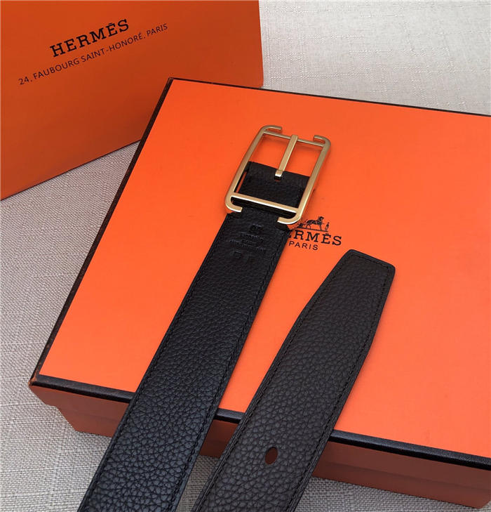 Hermes Society 32 reversible belt Togo Black/Coffee High