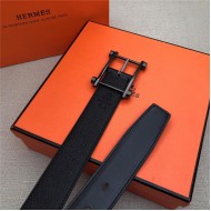 Hermes Reversible belt 32 mm Epsom Black High