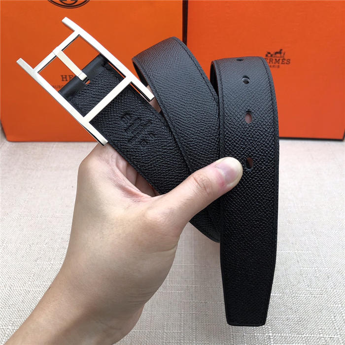 Hermes Quentin reversible belt 32 mm Epsom Black High