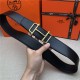 Hermes Royal belt buckle & Reversible leather strap 32 mm Togo Black High