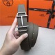 Hermes Royal belt buckle & Reversible leather strap 32 mm Togo Grey High