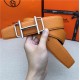 Hermes Royal belt buckle & Reversible leather strap 32 mm Togo Orange High