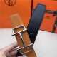 Hermes Royal belt buckle & Reversible leather strap 32 mm Togo Orange High