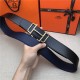 Hermes Royal belt buckle & Reversible leather strap 32 mm Togo Navy High