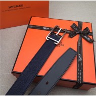 Hermes Society 32 reversible belt Togo Navy High